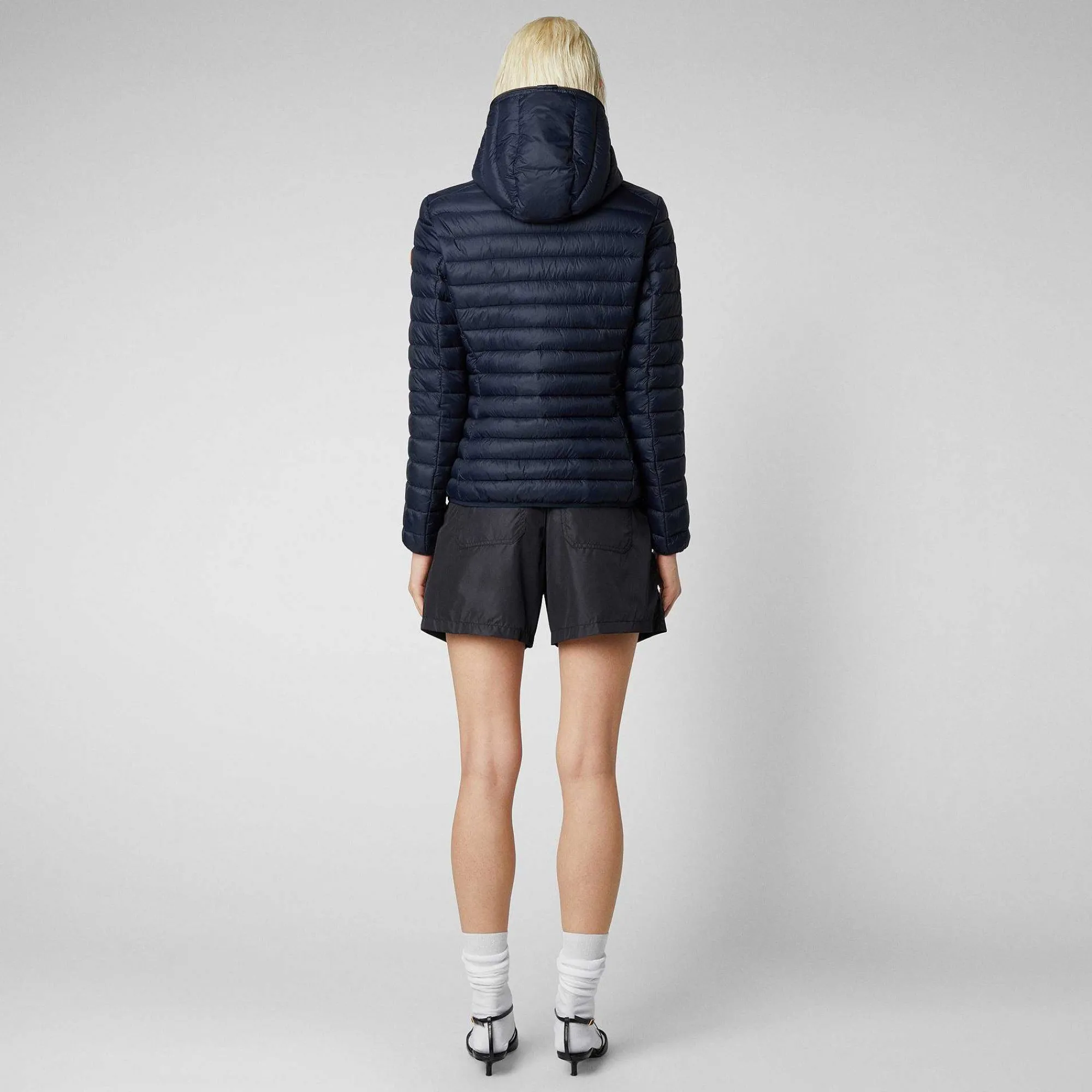 Piumini Animal-Free^Save The Duck Piumino Animal Free Con Cappuccio Donna Daisy Blu Nero