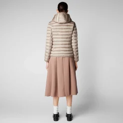 Piumini Animal-Free^Save The Duck Piumino Animal Free Con Cappuccio Donna Alexis Grigio Perla
