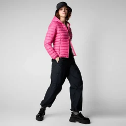 Piumini Animal-Free^Save The Duck Piumino Animal Free Con Cappuccio Donna Daisy Rosa Scuro