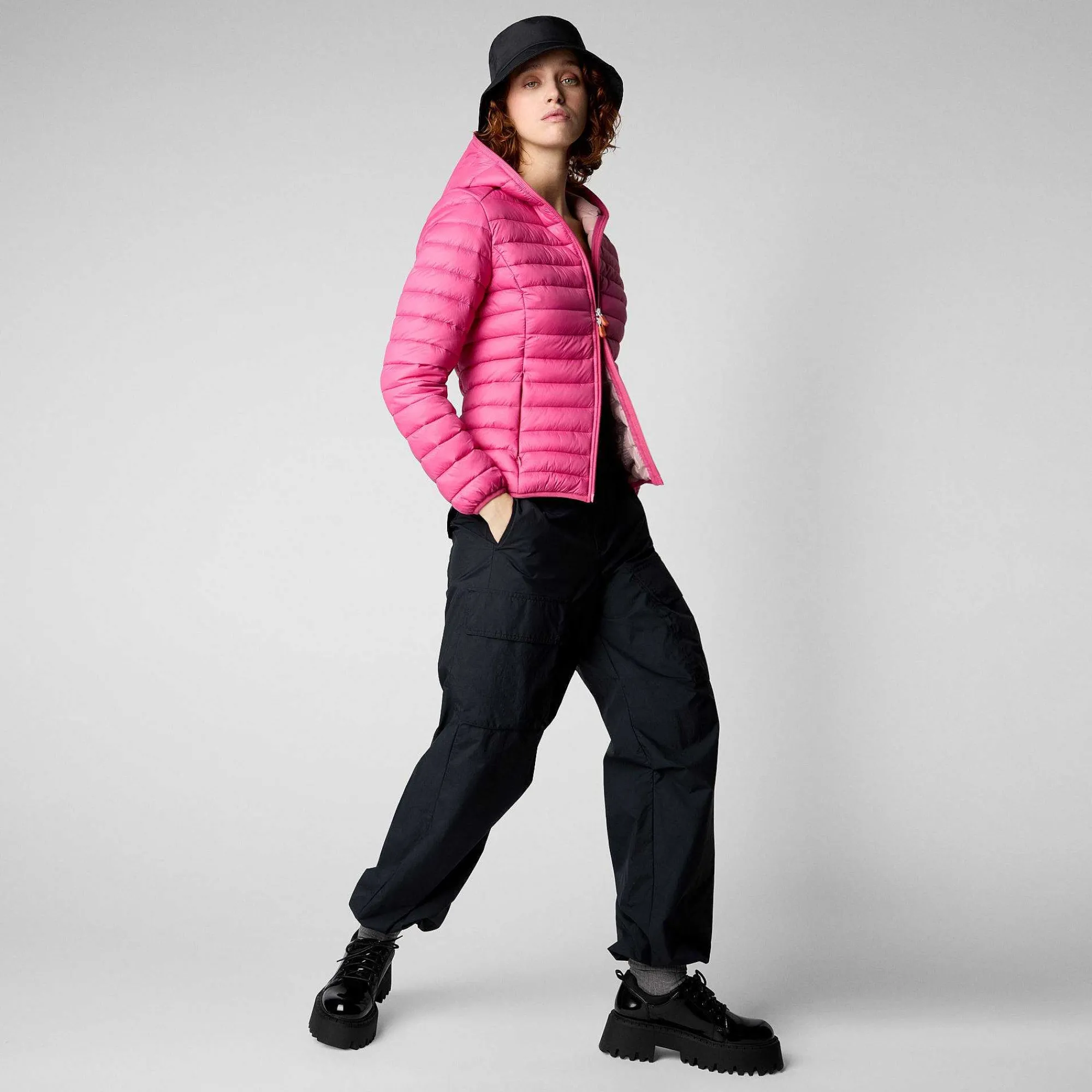 Piumini Animal-Free^Save The Duck Piumino Animal Free Con Cappuccio Donna Daisy Rosa Scuro