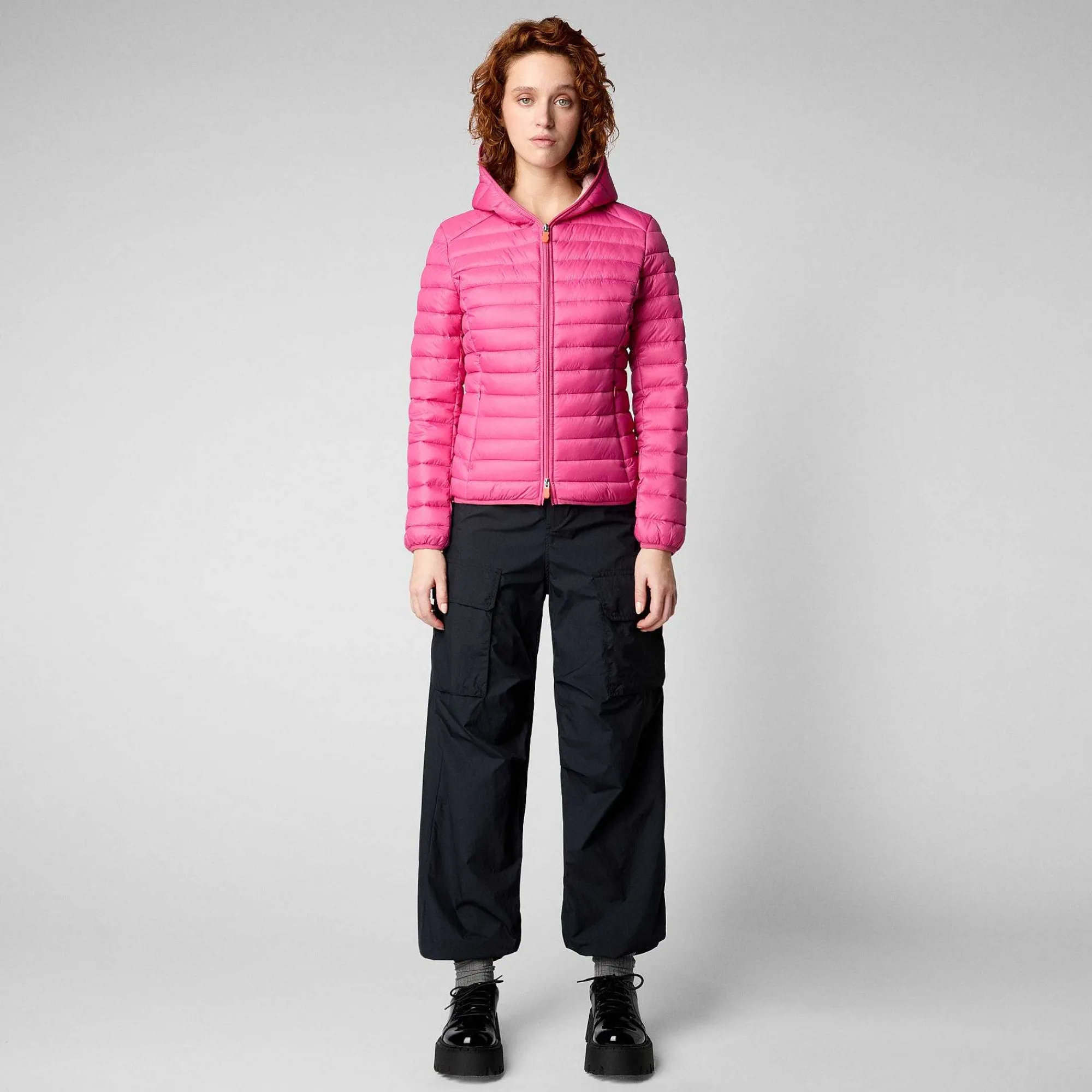 Piumini Animal-Free^Save The Duck Piumino Animal Free Con Cappuccio Donna Daisy Rosa Scuro