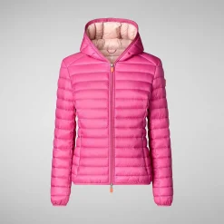Piumini Animal-Free^Save The Duck Piumino Animal Free Con Cappuccio Donna Daisy Rosa Scuro