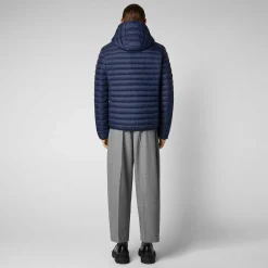 Piumini Animal-Free^Save The Duck Piumino Animal Free Con Cappuccio Uomo Donald Blu Navy
