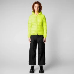 Piumini Animal-Free^Save The Duck Piumino Animal Free Donna Kyla Giallo Fluo