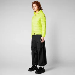 Piumini Animal-Free^Save The Duck Piumino Animal Free Donna Kyla Giallo Fluo