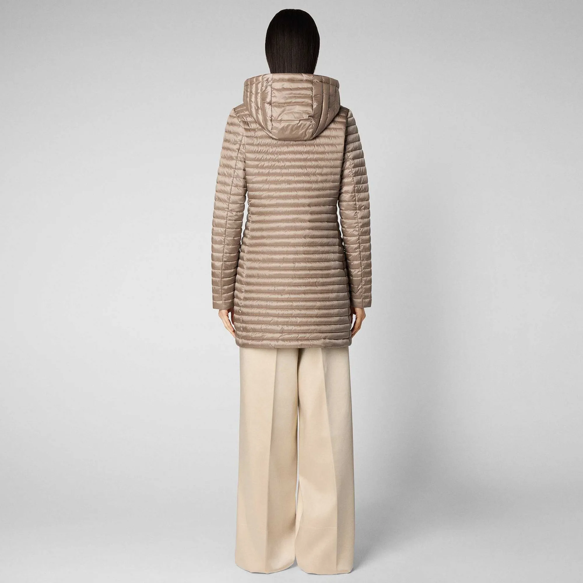 Piumini Animal-Free^Save The Duck Piumino Animal Free Donna Megs Grigio Perla