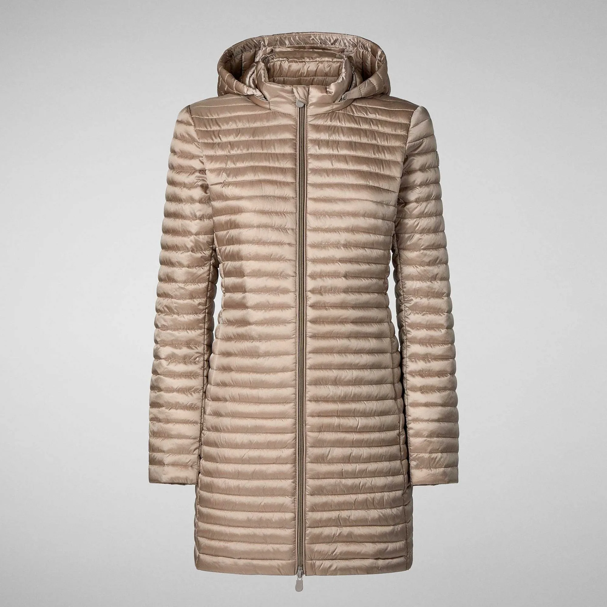 Piumini Animal-Free^Save The Duck Piumino Animal Free Donna Megs Grigio Perla