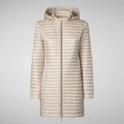 Piumini Animal-Free^Save The Duck Piumino Animal Free Donna Megs Beige Sabbia