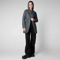 Piumini Animal-Free^Save The Duck Piumino Animal Free Donna Bryanna Grigio Tempesta