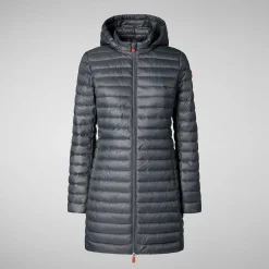 Piumini Animal-Free^Save The Duck Piumino Animal Free Donna Bryanna Grigio Tempesta