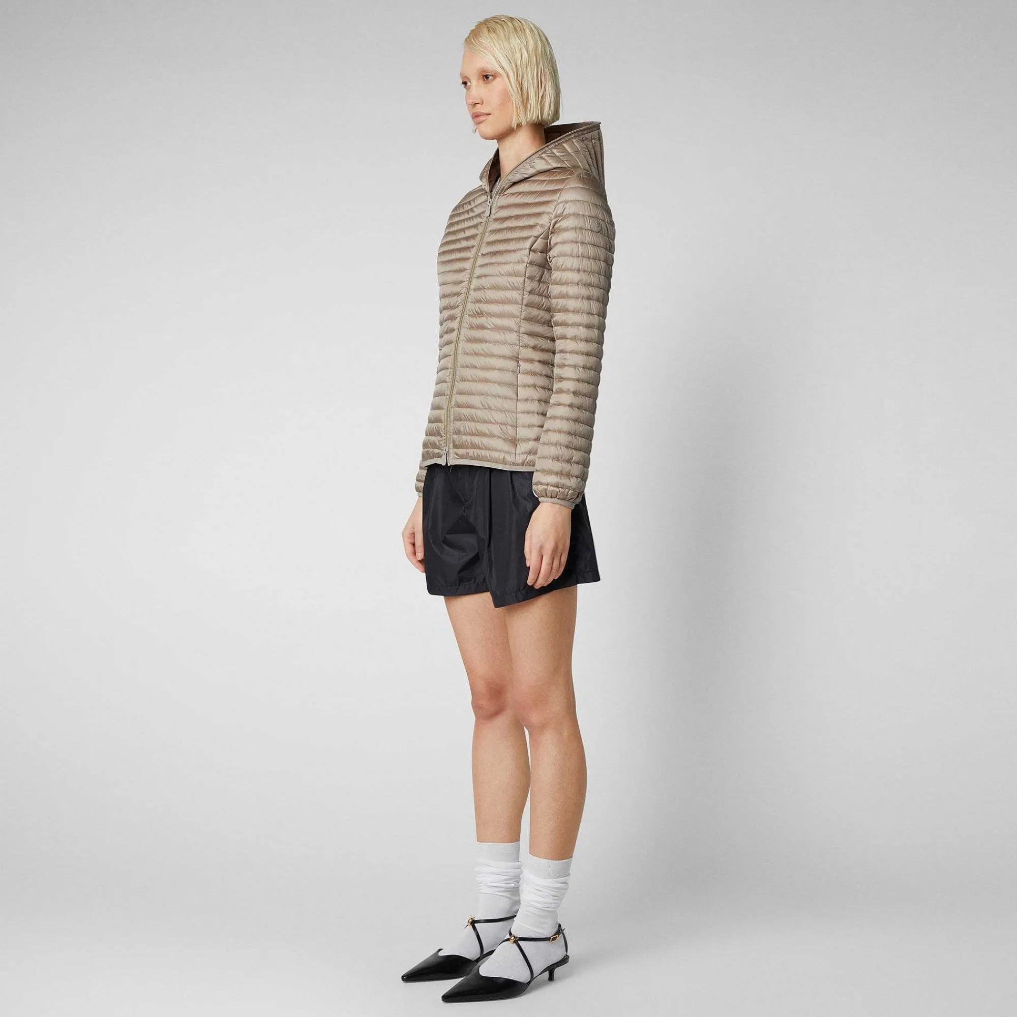 Piumini Animal-Free^Save The Duck Piumino Animal Free Donna Alexa Grigio Perla