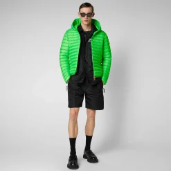 Piumini Animal-Free^Save The Duck Piumino Animal Free Uomo Helios Verde Fluo