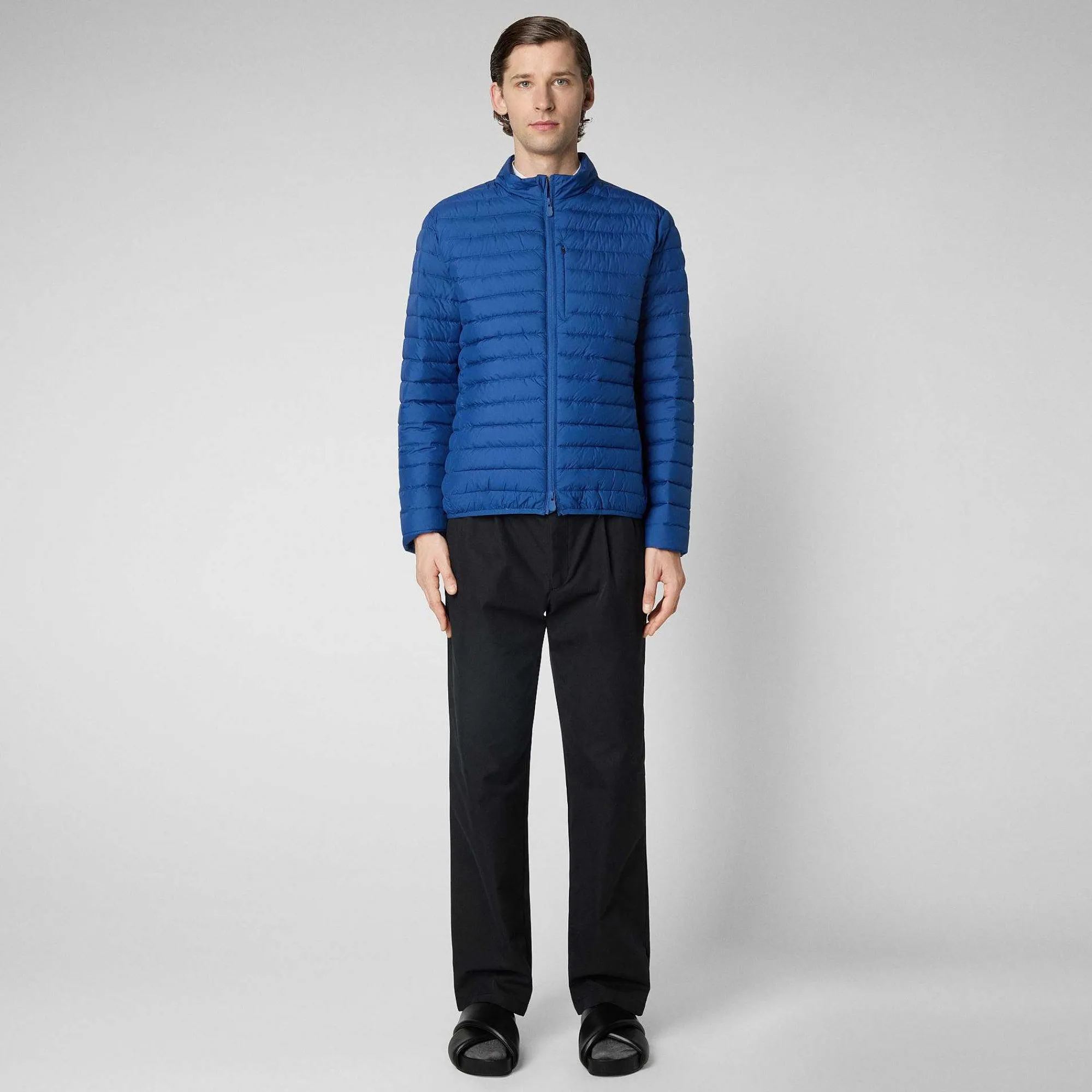 Piumini Animal-Free^Save The Duck Piumino Animal Free Uomo Cole Blu Oceano