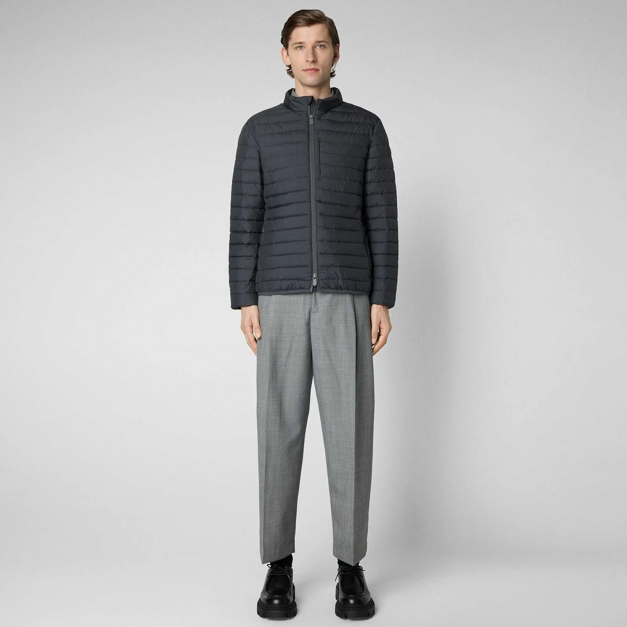 Piumini Animal-Free^Save The Duck Piumino Animal Free Uomo Cole Grigio Tempesta