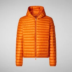Piumini Animal-Free^Save The Duck Piumino Animal Free Uomo Donald Arancione Ambra