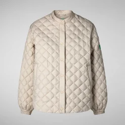 Piumini Animal-Free^Save The Duck Piumino Animal-Free Donna Vesper Beige Chiaro