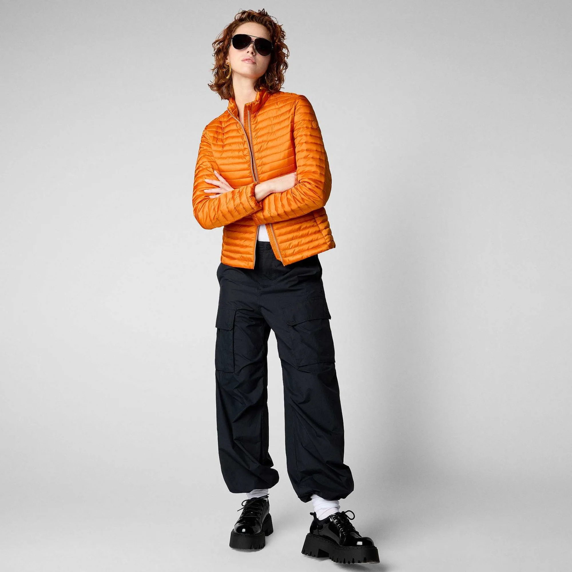 Piumini Animal-Free^Save The Duck Piumino Donna Andreina Arancione Ambra