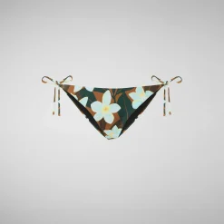 Costumi Da Bagno^Save The Duck Slip Bikini Regolabile Donna Wiria Stampa Frangipane Su Fondo Marrone