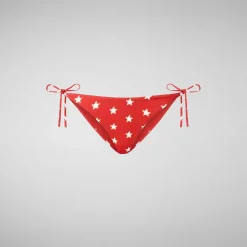 Costumi Da Bagno^Save The Duck Slip Bikini Regolabile Donna Wiria Stampa Stelle Marine Su Fondo Rosso
