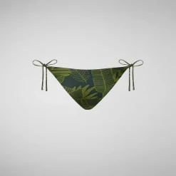 Costumi Da Bagno^Save The Duck Slip Bikini Regolabile Donna Wiria Stampa Palme Su Fondo Verde