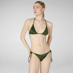 Costumi Da Bagno^Save The Duck Slip Bikini Regolabile Donna Wiria Stampa Palme Su Fondo Verde