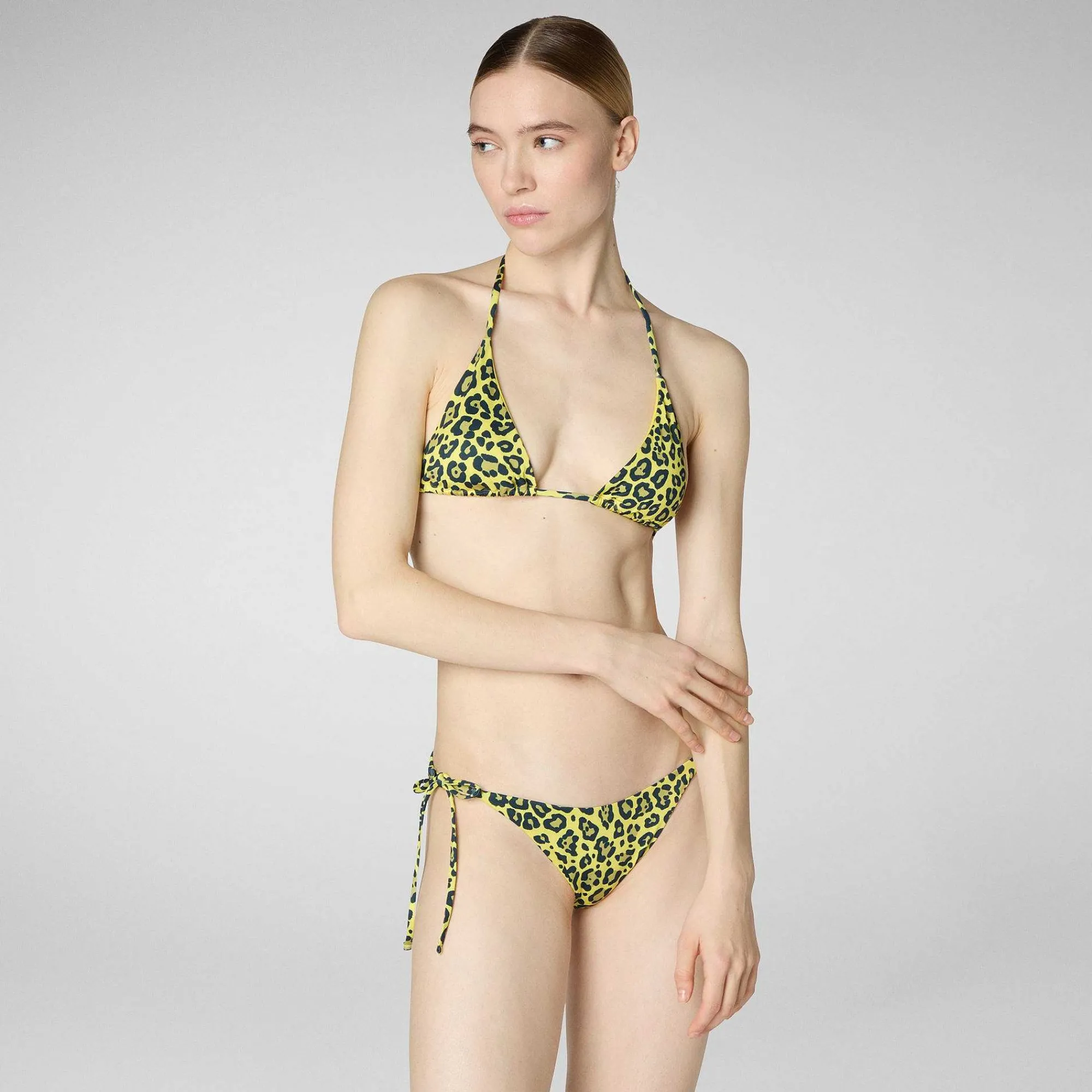 Costumi Da Bagno^Save The Duck Slip Bikini Regolabile Donna Wiria In Giallo Leopardo