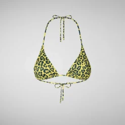 Costumi Da Bagno^Save The Duck Top Bikini A Triangolo Donna Xara Stampa Giallo Leopard
