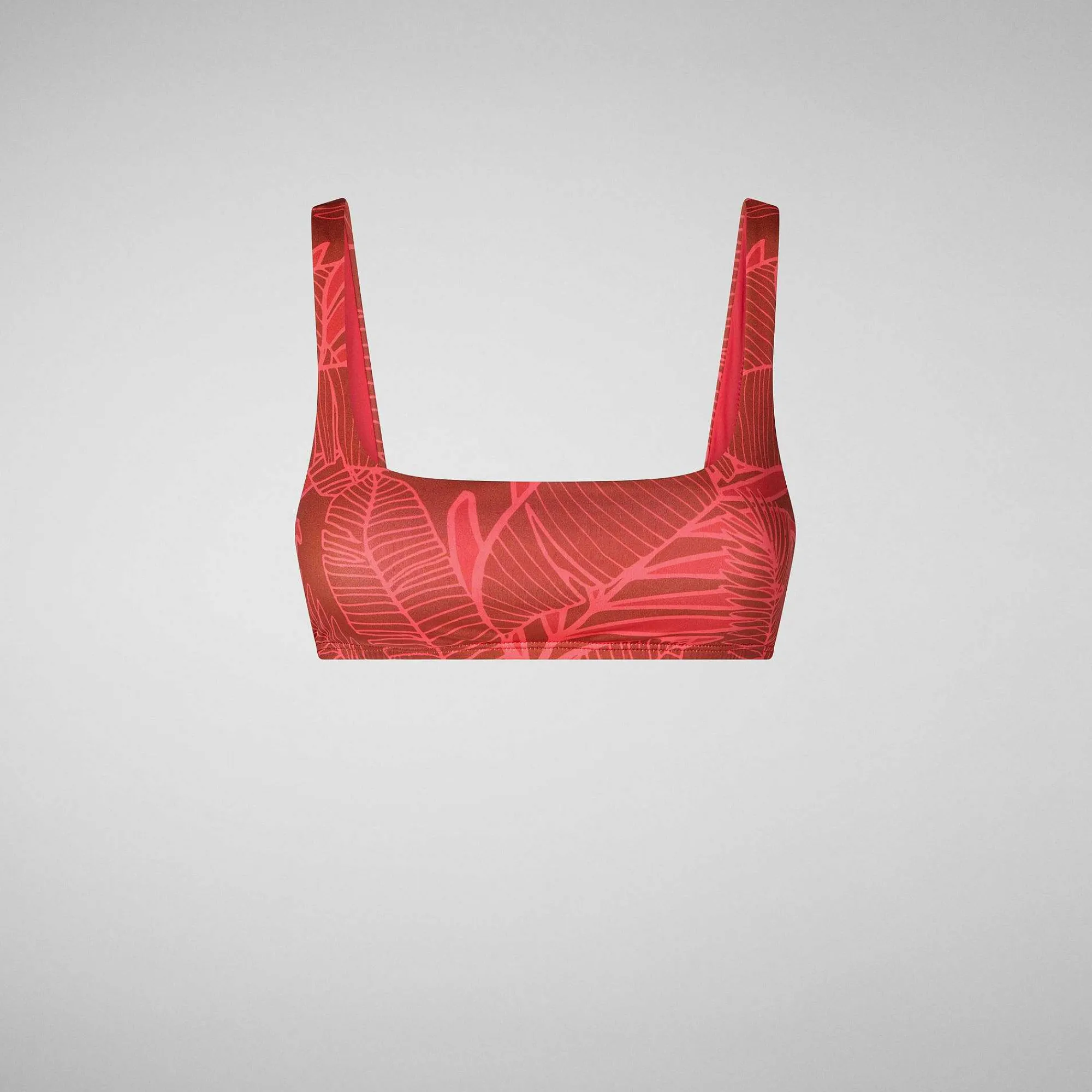 Costumi Da Bagno^Save The Duck Top Bikini Donna Uliana Stampa Palme Su Fondo Rosso