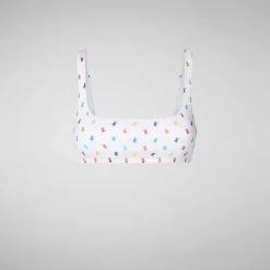 Costumi Da Bagno^Save The Duck Top Bikini Donna Uliana Stampa Rainbow Ducks Su Fondo Bianco