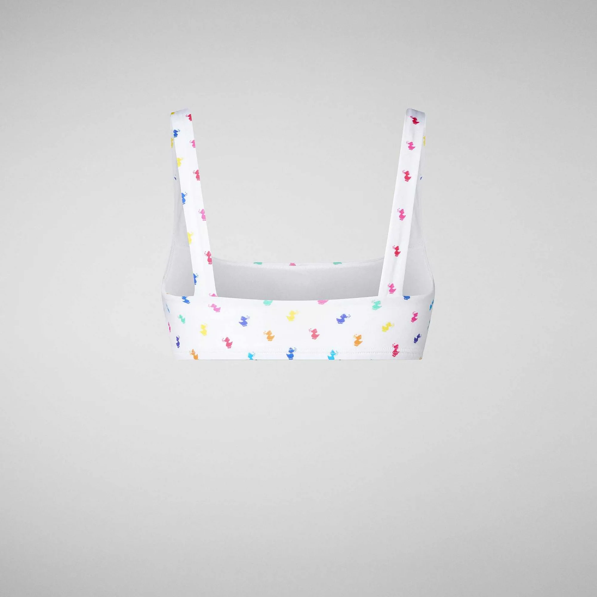 Costumi Da Bagno^Save The Duck Top Bikini Donna Uliana Stampa Rainbow Ducks Su Fondo Bianco